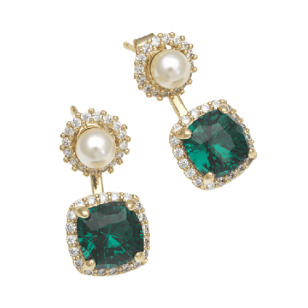 Lily and Rose Colette earrings - Emerald square Örhängen Dam Guld ONESIZE