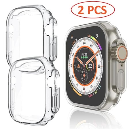 Klockfodral för Apple Watch Ultra 2 49MM Serie 8 7 SE 6 5 4 3 45MM 41MM 44MM 40MM Transparent Skal Apple Watch Skärmskydd