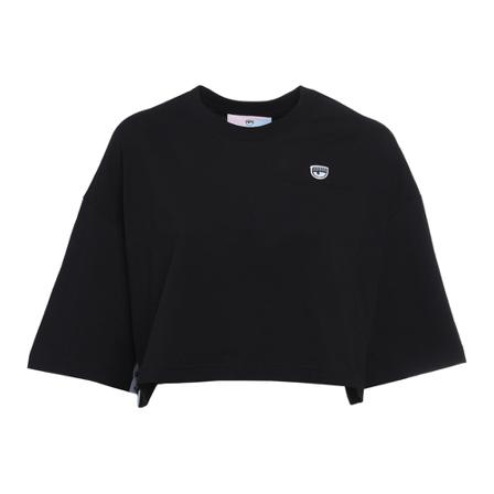 Chiara Ferragni Collection, T-Shirt 631 Logo Clic Jersey 160 CO Czarny, Kobieta, Rozmiar: L
