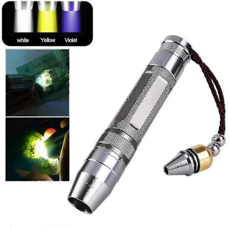 365nm LED Lommelygte Hvid Gul UV-lys til Jade Smykker Ædelsten Rav Testsølv