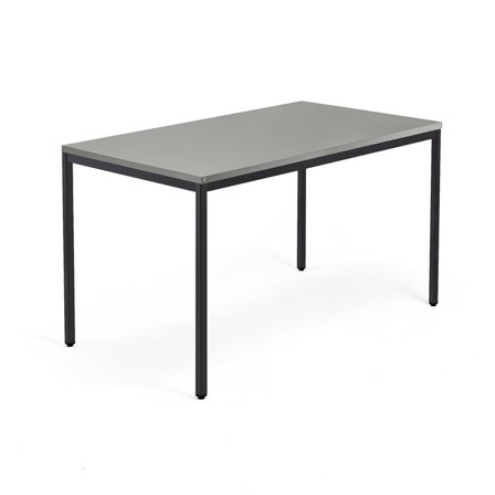 Desk QBUS, 1400x800 mm, 4-leg frame, black frame, light grey