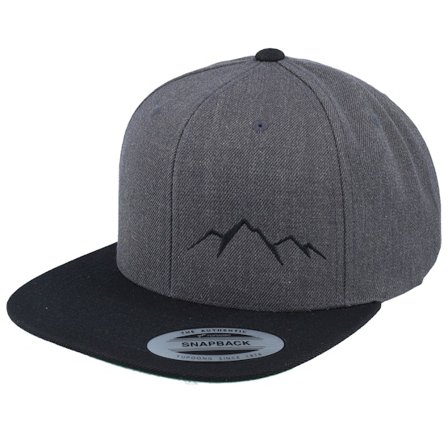 Wild Spirit - Grå snapback Keps - Small Mountain Black/Charcoal Grey/Black Snapback @ Hatstore