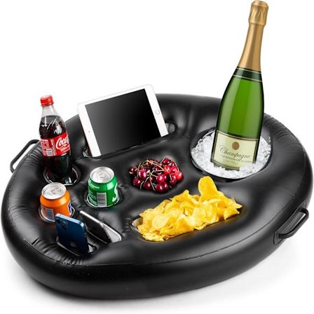 Oppblåsbar Flytende Pool Drikkeholder Boblebad Premium Kvalitet Stor Drikke- og Matholder for Sjø Strand Basseng Bassengtilbehør Nettbrett Telefon