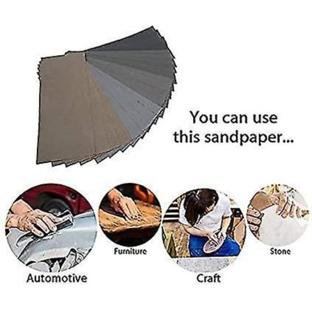 38-pack Slippapper 100-7000 Korn Våt & Torr Bil Trä Möbel