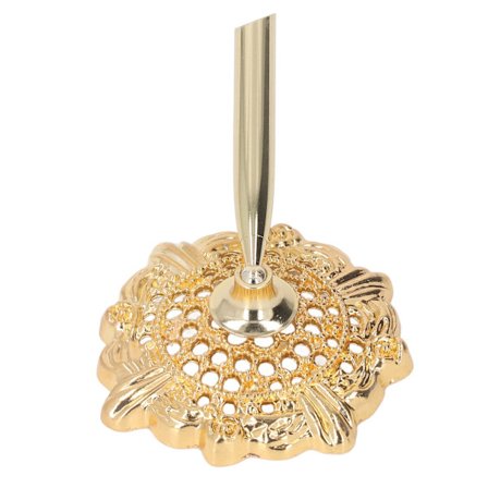 Retro Klassisk Hulmønster Metall Pennestativ Kontorpult Organizer Gull