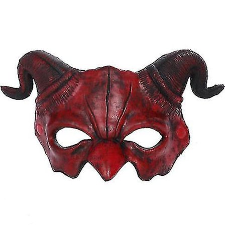 Demon Mask Halloween Maskerad Skum Mask Läskig Halv Ansikte Horn Djävul Mask