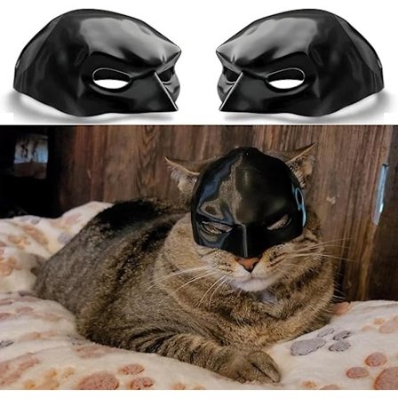 1 st Bat Cat Mask, Svart Katt Bat Mask, Rolig Kostymtillbehör, Bat Cat Rollspel, Lämplig för Fest eller Daglig Kul