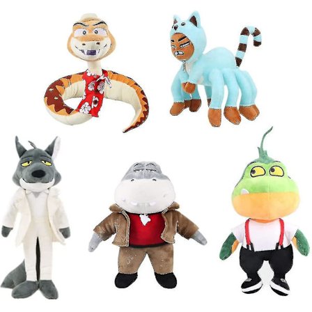 The Bad Guys Plyschleksaker - Ms. Tarantula/mr Wolf/mr Snake/mr.shark/mr Piranha - Cute Soft Stuffed Animation Animation Figure For Fans_y S