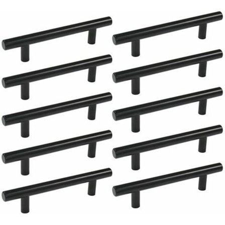10 stycken 150mm T-bar kökshandtag skåpdörrar skåplådor möbelhandtag svart