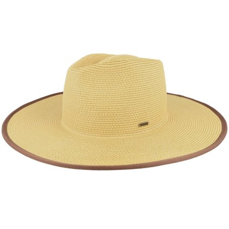 Brixton - Beige straw Hoed - Santiago Straw Rancher Natural Straw Hat @ Hatstore