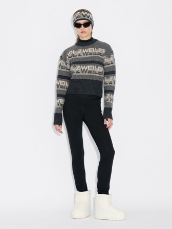 Holzweiler - Ski Cropped Crewneck Sweater - Dk. Grey - Womens - XXS