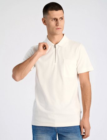 Lindbergh Terry Pique W. Zip - Cream - XXL