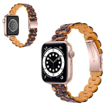 Apple Watch 40mm unique resin watch strap - Leopard Print