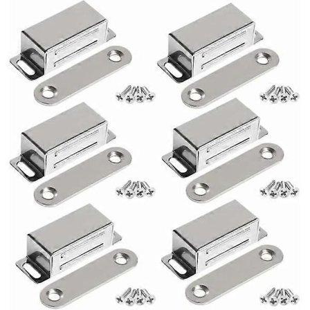 Magnetiska skåpmagneter 10 kg Kraftfull skåpmagnet i rostfritt stål Skåpdörrmagnet (6 st) (rostfria stålskruvar) [DB]