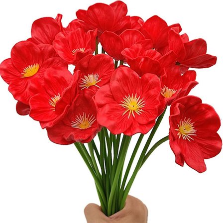 20 kpl keinotekoisia punaisia unikkokukkia Kimppu Tekokukkia Joulukoriste Kotiin Hääpöytään Kauppaan