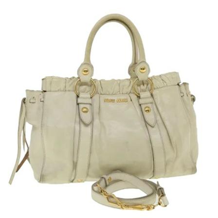 Miu Miu Pre-owned, Pre-owned Leather handbags Wit, Dames, Maat:ONE Size