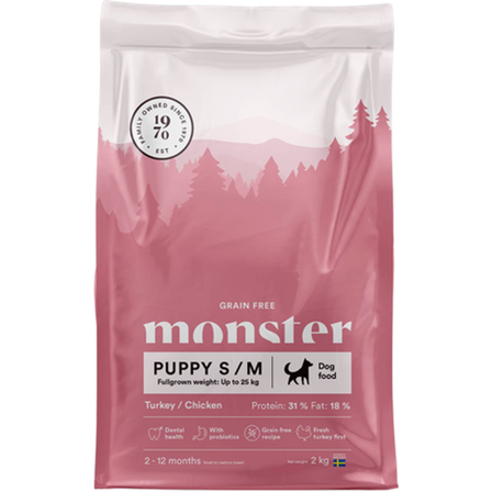 Monster Pet Food - Dog Grain Free Puppy S/M Lamb/Duck 2 kg - Hund - Hundefôr & hundemat - Tørrfôr for hund - ZOO.no