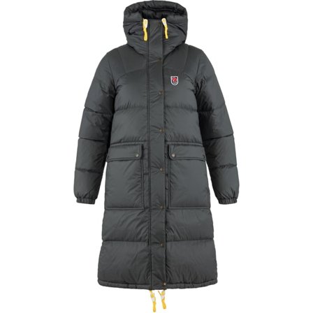 Fjällräven Women's Expedition Long Down Parka in Basalt, Daune | Size: 2XS