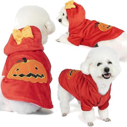 Mote Kjæledyr Hund Katt Cosplay-klær Halloween-tema Valp Katt Gresskarklær Varm høst Vinter Hund Kattjakke Gresskarfrakk