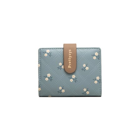 Bi-fold kort damepung Letvægts studerende pung Blue