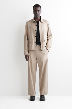 COS Herren Lockere Hose Aus Baumwolle Mit Geradem Bein - Beige