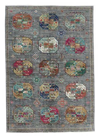 Shabargan Tæppe Moderne Mørkegrå/Mørkegrøn (Uld, Afghanistan)