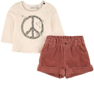 Kids - IKKS Cream T-shirt And Shorts Set 6 Months - Clothing sets - 6 months - Cream - Mädchen