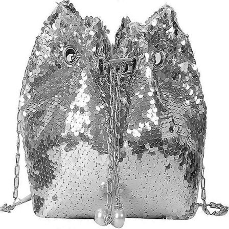 Rhinestone Aftonväska Clutch Silver Svart Dam Aftonväska Glänsande Kedjeväska Argento