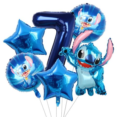 6 stk. Lilo & Stitch Partyballonger 30" Tall Luft Globos Sett Baby Shower Bursdagsfest Dekorasjoner Leker Gaver Tilbehør Blå B