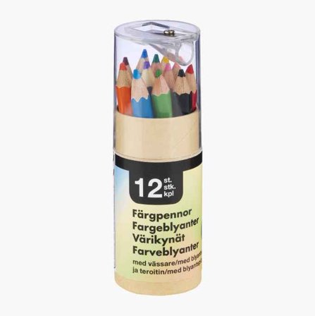 Färgpennor med vässare 12 st.