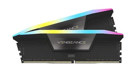 Corsair DDR5 5600MTHz 64GB (2x32GB) DIMM Unbuffered Std PMIC XMP 3.0 VENGEANCE RGB DDR5 Black Heatspreader B
