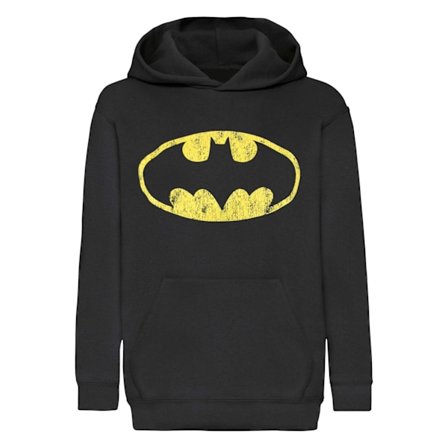 Batman Dam/Dam Distressed Logo Hoodie L Svart