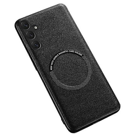 Magnetisk telefoncover til Samsung Galaxy S23 FE PU læderbelagt TPU cover kompatibelt med MagSafe
