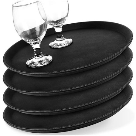 Svart halkfri serveringsbricka 35 cm 4 st._MGF