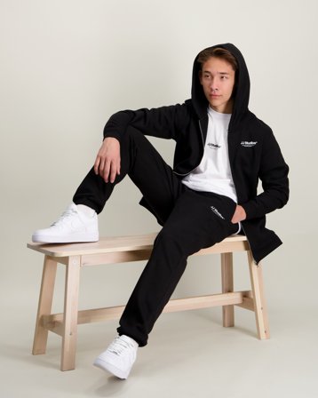 Jack & Jones JJESOHO SWEAT ZIP HOOD Noir Sweats à capuche Garçon - Kids Brand Store