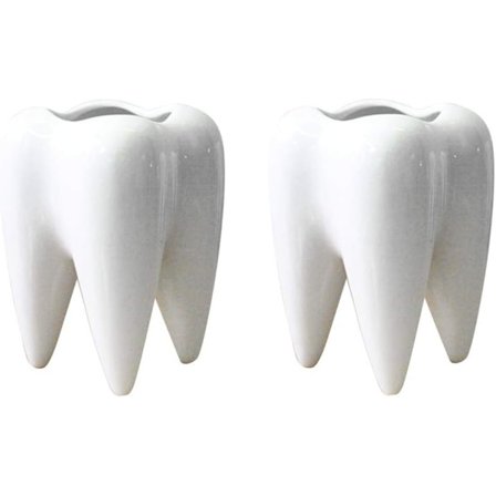 2 st Mini Tänder Krukor Keramik Succulent Planter Krukor/ Blomkrukor