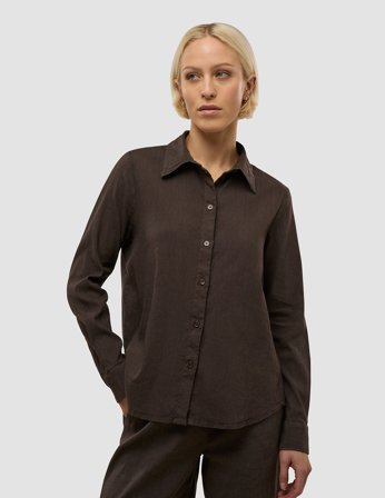 Shaping New Tomorrow - Dame - Linen Shirt - Espresso - Størrelse M