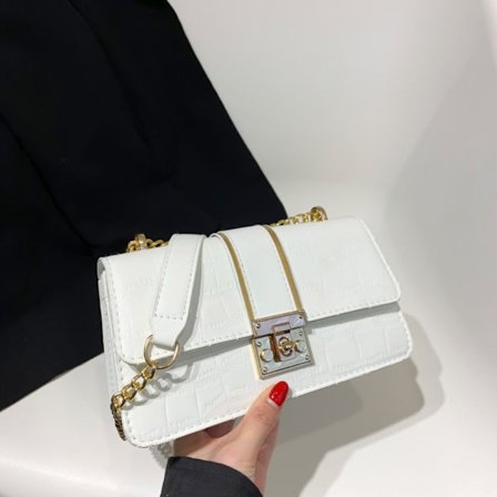 Vintage Chain Bag Skulderveske HVIT