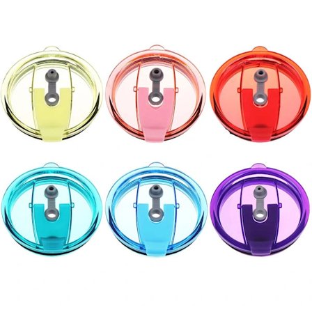 6-pack 30 oz Tumbler-lock för Tumbler Travel Cup Spill Proof och stänksäkra lock Omslag Klassiska genomskinliga Flip Ersättningslock