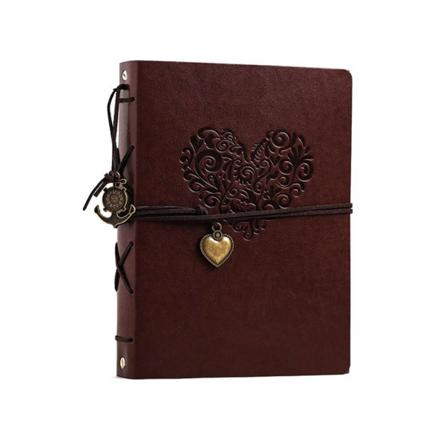 Fotoalbum Vintage Läder Scrapbook Bröllop Gäst Diy