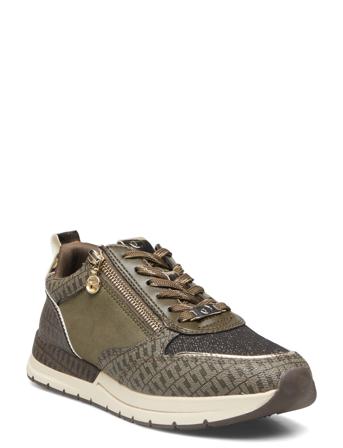 Women Lace-Up Low-top Sneakers Khaki Green Tamaris
