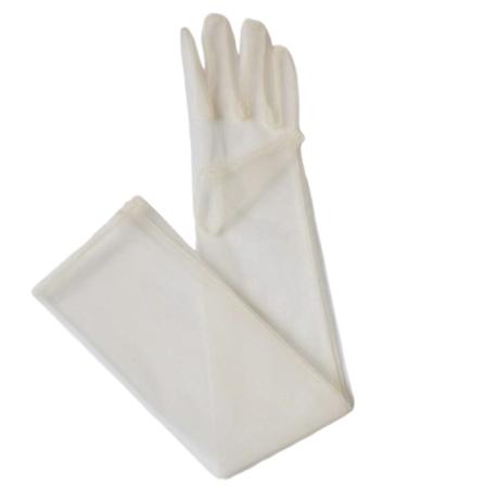 Vintage Tullehandskar, Hel Fingers, 55cm, Ultratunna Handskar för Banketter Champagne