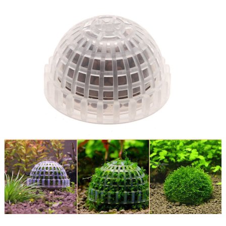 Moss Ball Filter Plast Halv Ball Moss Hållare Akvarium Dekorativ Boll