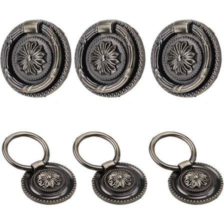 6 st Vintage Möbelhandtag, Vintage Mässing Möbelknopp, Vintage Lådhandtag, Vintage Möbelhandtag med Skruvar, Antikt Möbelhandtag co