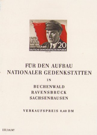 DDR 1956 - MICHEL blok 14 - Miniark - Ubrugt