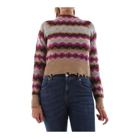 Pinko, Round-neck Knitwear Roze, Dames, Maat:S
