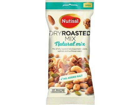 NUTISAL Nötter Natural Mix non salted 60g - Lyreco - Kök och servering - Ätbart - Bars och nötter