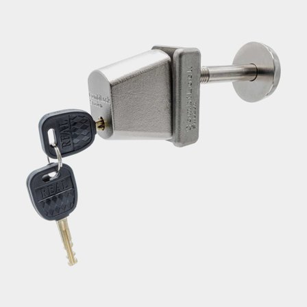 Blocco motore per fuoribordo Combilock Riglock, classe 4, per motori imbullonati, standard (adatto per specchio di poppa + supporto motore 75 - 100 mm