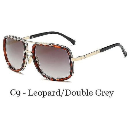 Kingseven Herre Solbriller Mote Store Ramme Solbriller Kvadratiske Metall Solbriller Damer Retro Solbriller Retro Høy Kvalitet Uv400(C9)