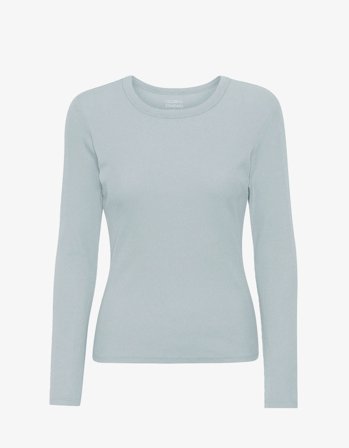 Women Organic Rib LS T-Shirt - Cloudy Grey - S